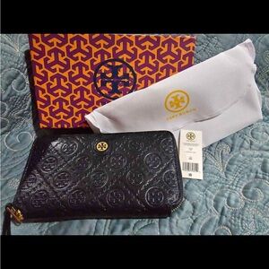 Tory Burch Monogram Continental Wallet - Midnight (Navy)